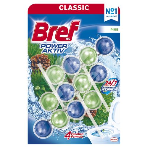 Bref WC blok Power Aktiv Pine, 3× 50 g 1