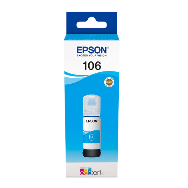 Inkoustová cartridge Epson C13T00R240, EcoTank ET-7700, ET-7750, cyan, 106, originál
