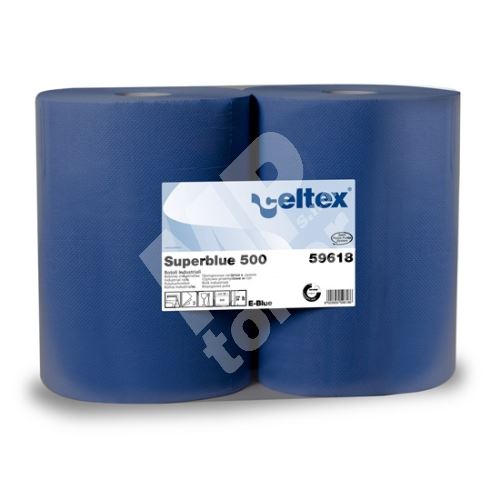 Průmyslová papírová utěrka CELTEX SuperBlue 500, šířka 38cm, 3vrstvy, 1 role (2) 1