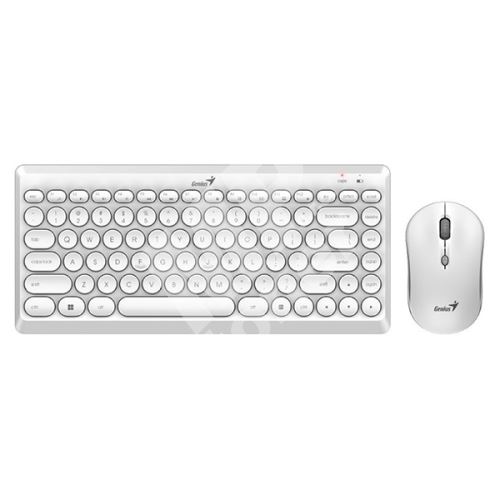 Sada klávesnice s bezdrátovou myší Genius LuxeMate Q8000, CZ/SK, bílá 1