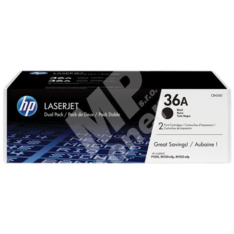 Toner HP CB436AD, 2-pack, black, 36A, originál 1