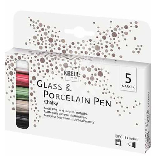 Sada fixů na porcelán a sklo Kreul CHALKY, 5 barev 1