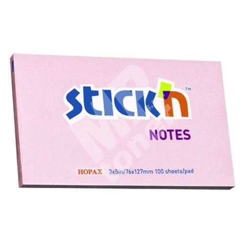 Samolepicí bloček Stick n 76x127 mm, růžový 1