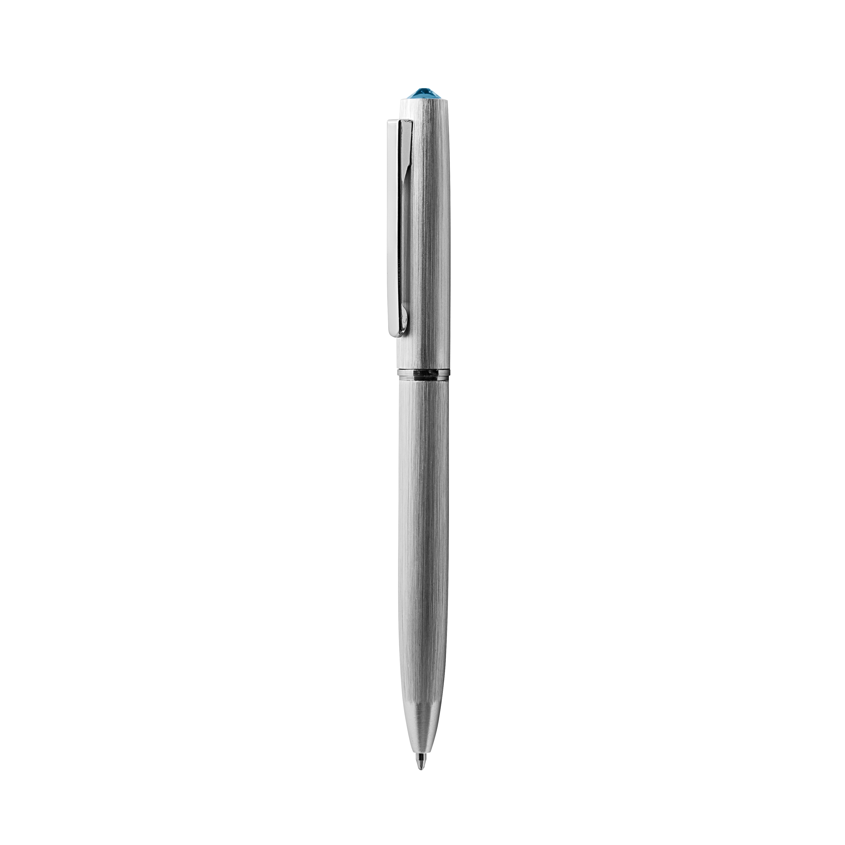 Kuličkové pero Art Crystella Oslo, černá s modrým krystalem Swarovski, 13cm