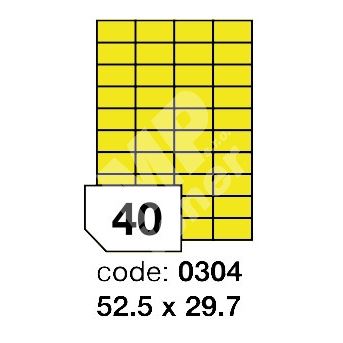 Samolepící etikety Rayfilm Office 52,5x29,7 mm 300 archů, fluo žlutá, R0131.0304D 1