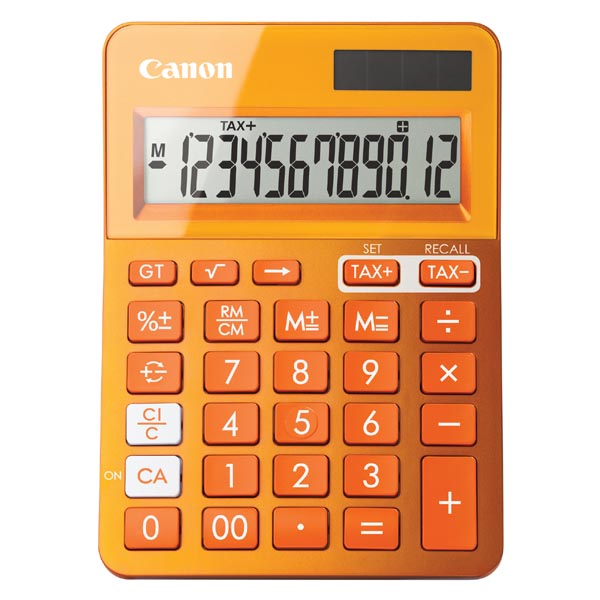 Kalkulačka Canon LS-123K, oranžová, stolní, dvanáctimístná
