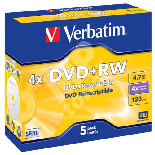 Verbatim DVD+RW, DataLife PLUS, 4,7 GB, Scratch Resistant, jewel box, 43229, 4x, 1