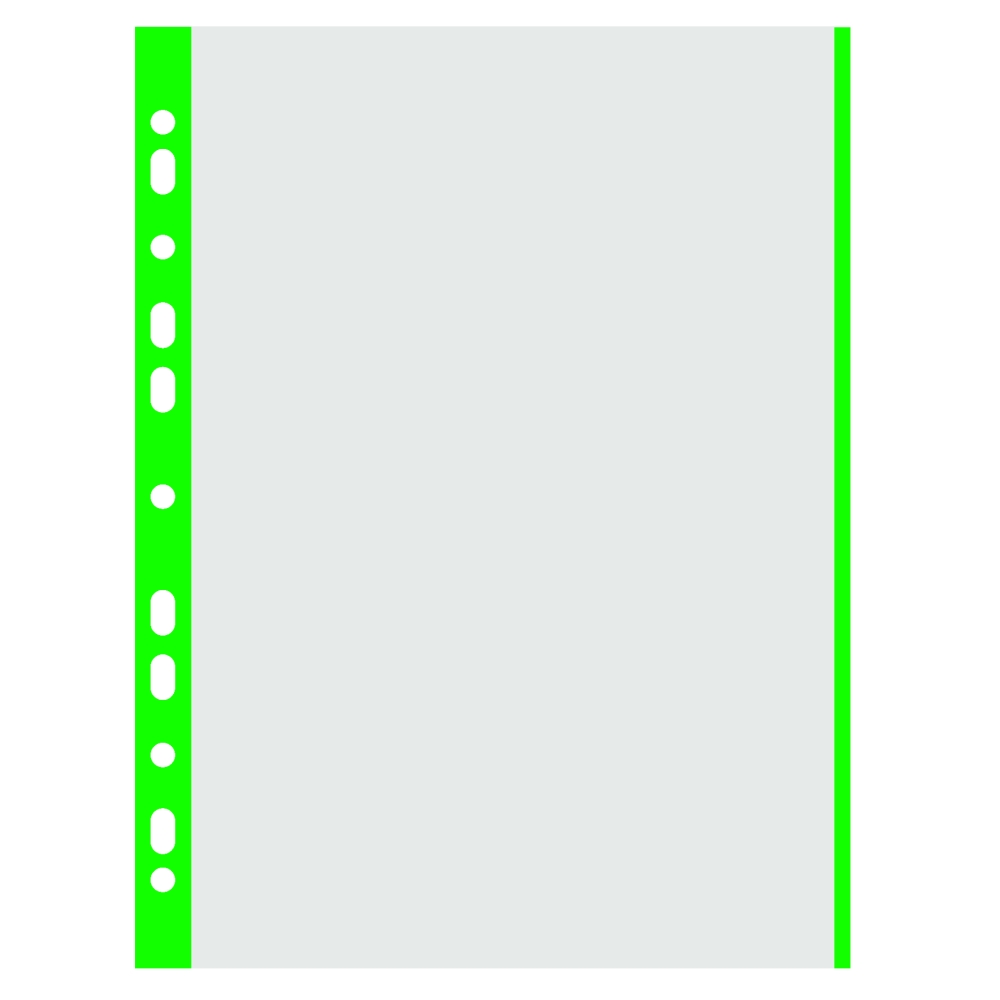 Prospektový obal Donau matný, A4, PP, 40 µm, zelený okraj, 100 ks