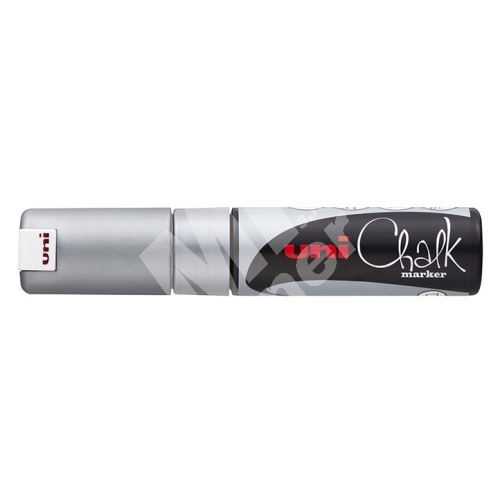 Uni Chalk Marker křídový popisovač PWE-8K, 8 mm, stříbrný 1