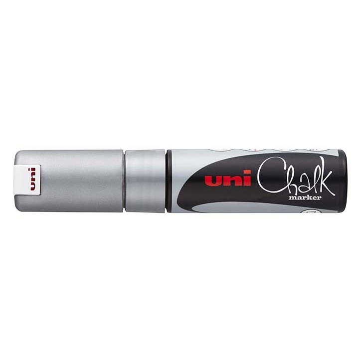 Křídový popisovač Uni Chalk Marker PWE-8K, 8 mm, stříbrný