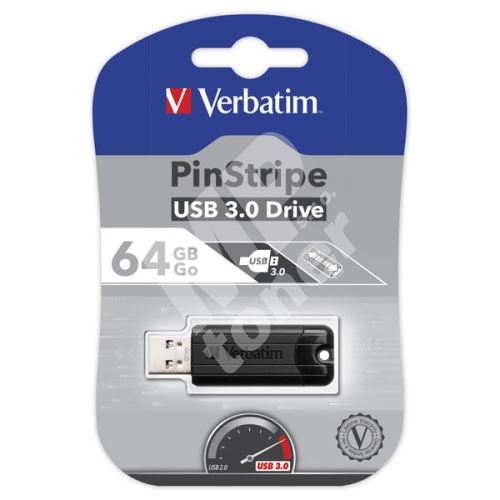 Verbatim Store n Go PinStripe 64GB, USB flash disk 3.0, 49318, černá 1