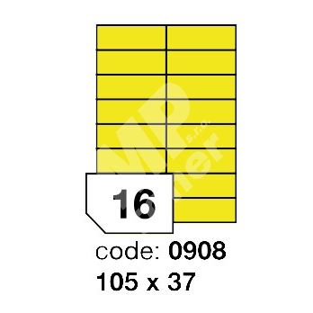 Samolepící etikety Rayfilm Office 105x37 mm 300 archů, matně žlutá, R0121.0908D 1