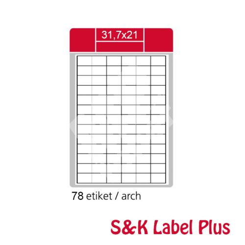 Samolepící etikety SK LABEL Plus A4 31,7 x 21 mm 1