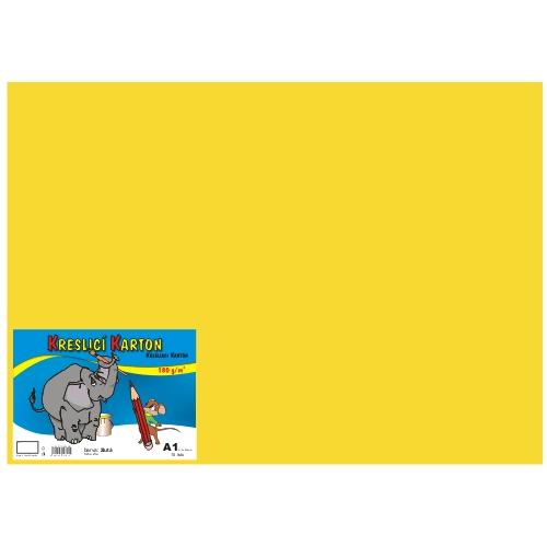 Kreslící karton A1, 180g, žlutý, 10 listů