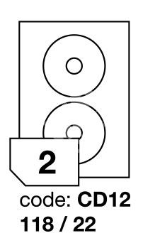 Samolepící etikety Rayfilm Office průměr 118/22 mm 100 archů R0100.CD12A 1