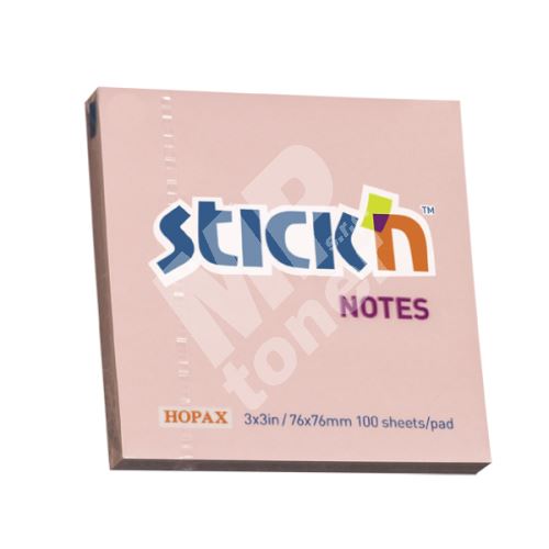 Samolepící bločky Stick n 76x76mm, pastelově růžové, 100 lístků 1