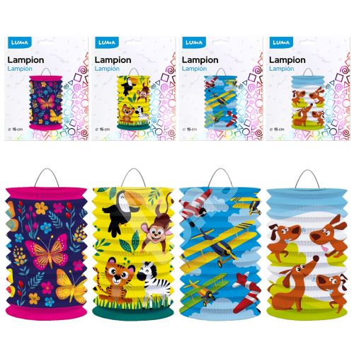 Lampion válec dětský Luma 15cm, mix 3 1