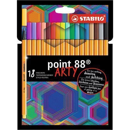 Linery STABILO Point 88 ARTY, 0,4 mm, 18 různých barev