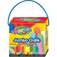 Křídy chodníkové Jumbo Colorino, O 2,2 cm, box s uchem, 8 barev Křídy chodníkové Jumbo Colorino, O 2,2 cm, box s uchem, 8 barev