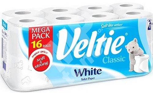 Veltie White toaletní papír bílý 2 vrstvý 180 útržků 16 rolí 1