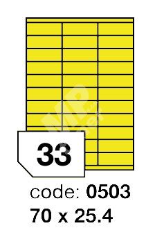 Samolepící etikety Rayfilm Office 70x25,4 mm 300 archů, fluo žlutá, R0131.0503D 1