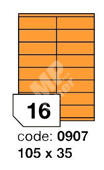 Samolepící etikety Rayfilm Office 105x35 mm 300 archů, fluo oranžová, R0133.0907D 1
