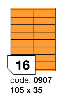 Samolepící etikety Rayfilm Office 105x35 mm 300 archů, fluo oranžová, R0133.0907D