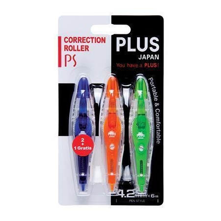 Korekční pero Plus PS, sada, 4,2 mm x 6 m, mix barev