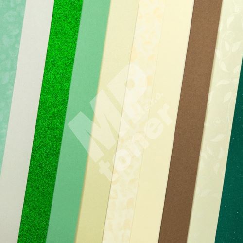 Sada papírů Elegantní zelená 210-250g, 10ks 1