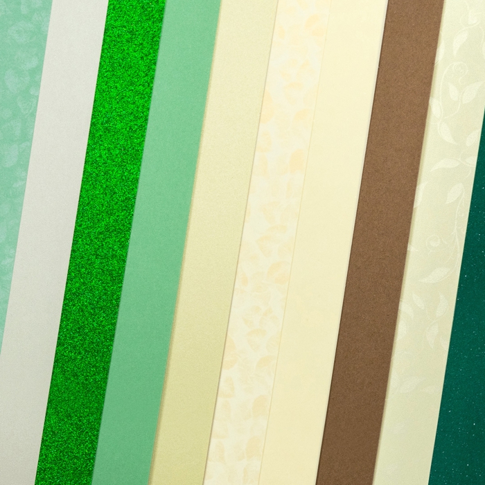 Sada papírů Elegantní zelená 210-250g, 10ks