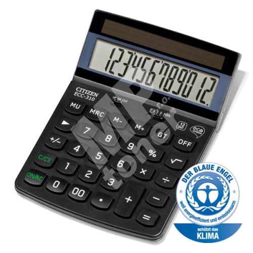 Kalkulačka Citizen ECC310, černá, stolní, dvanáctimístná 1