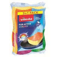 Čisticí houba Vileda Pur Active Colors, 3+1 ks