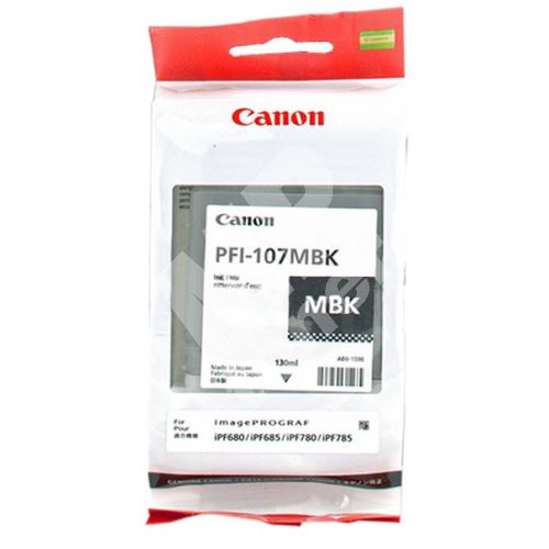 Cartridge Canon PFI-107MBK, black, 6704B001, originál 1