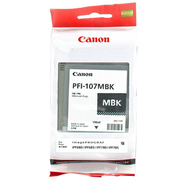 Inkoustová cartridge Canon PFI-107MBK, iPF-680, 685, 780, 785, matte black, originál