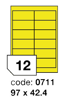 Samolepící etikety Rayfilm Office 97x42,4 mm 300 archů, matně žlutá, R0121.0711D