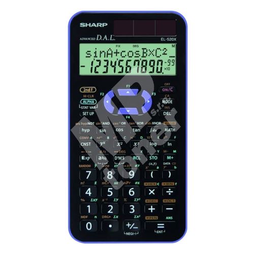 Kalkulačka Sharp EL520XVL, černo-fialová, vědecká 1