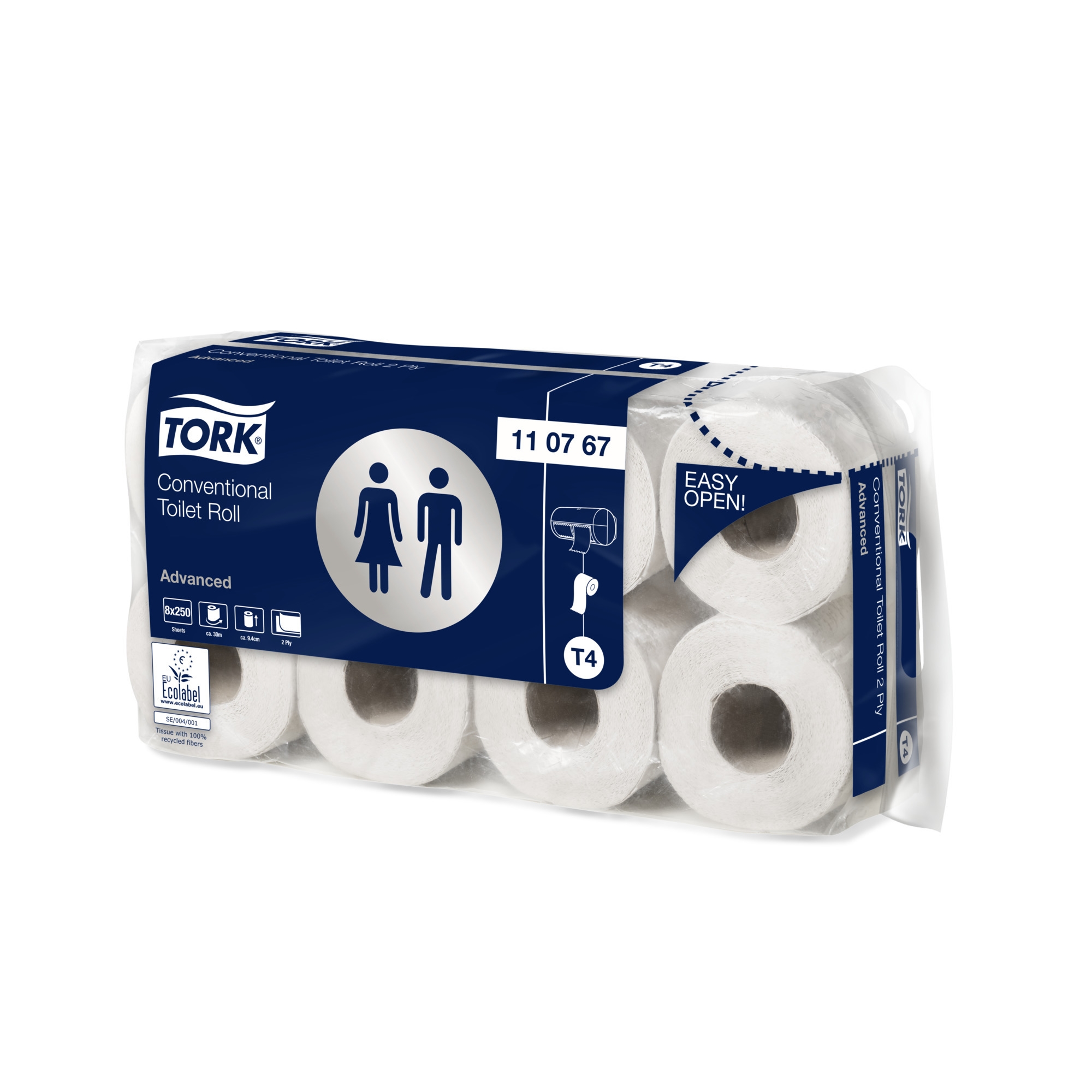 Tork toaletní papír konvenční role Advanced, 2vrstvý, bílá, T4