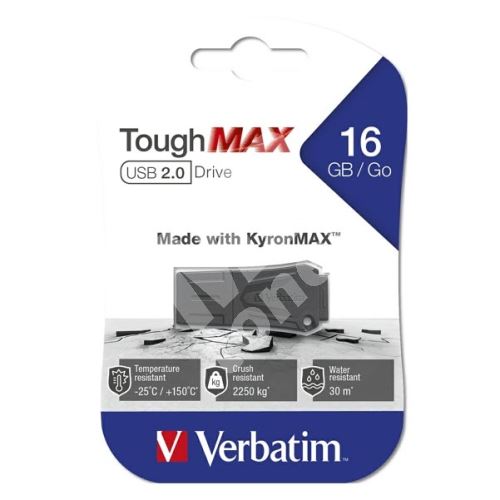 16GB Verbatim ToughMAX, USB flash disk 2.0, 49330, černý 1