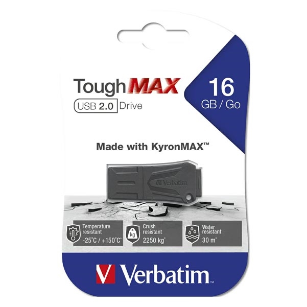 16GB Verbatim ToughMAX, USB flash disk 2.0, 49330, černý