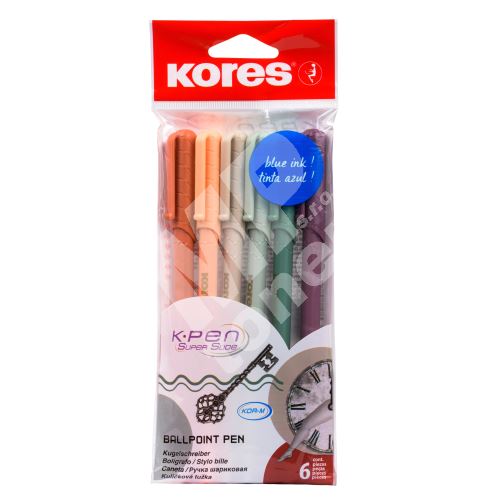 Kuličkové pero Kores K0 Pen Vintage Style, sada 6 barev 1