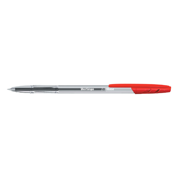 Kuličkové pero Berlingo Tribase, 50ks, 1mm, červené