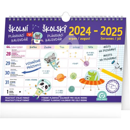 Školní plánovací kalendář s háčkem Notique 2025, 30 x 21 cm 1