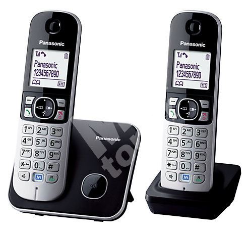 Bezšňůrový telefon Panasonic KX-TG6812FXB, černý 1