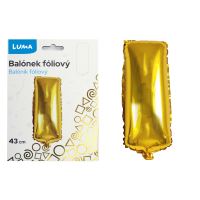 Balónek fóliový Luma "I", zlatý