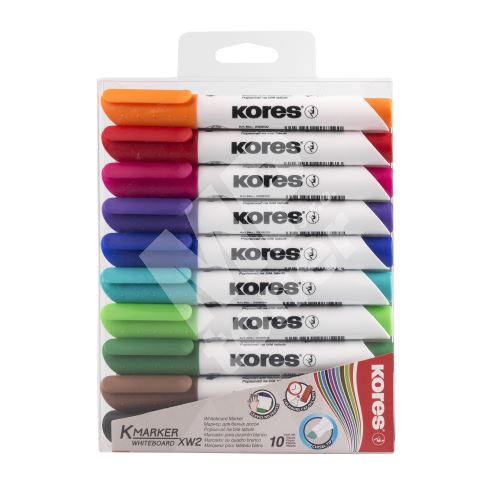 Kores K-Marker Whiteboard, klínový hrot sada 10 ks 1