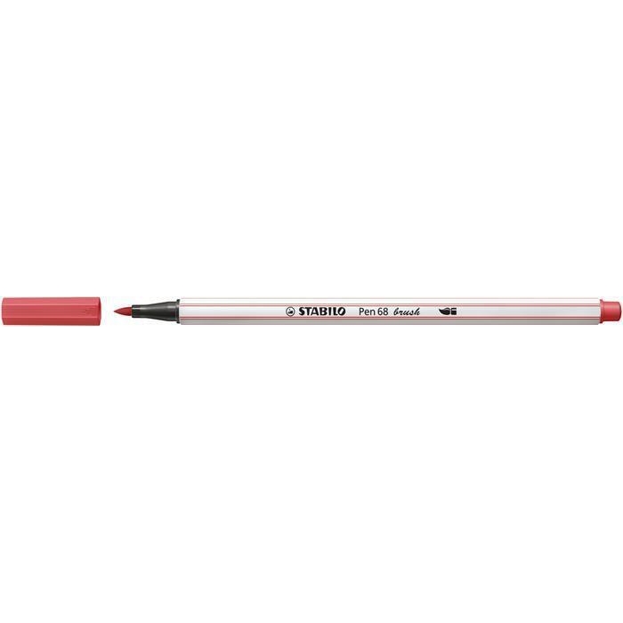 Štětcový fix Stabilo Pen 68 brush, rezavě červená