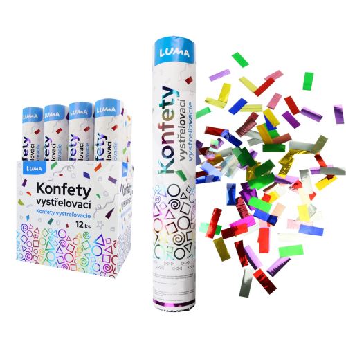 Konfety vystřelovací 30cm fóliové barevné LUMA 1