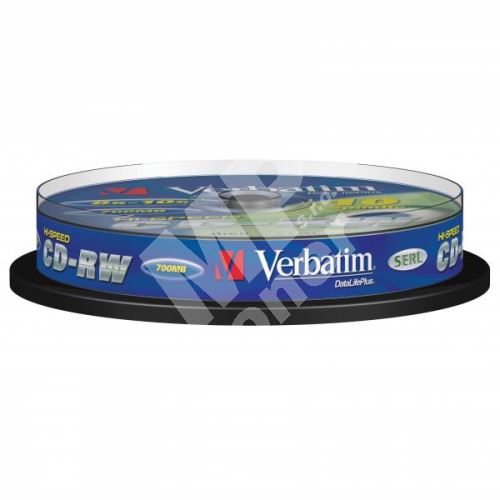 Verbatim CD-RW, DataLife PLUS, 700 MB, Scratch Resistant, cake box, 43480, 8-12x, 1