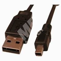 Kabel (2.0), A plug-4pin mini, 3m, černý, Logo 1
