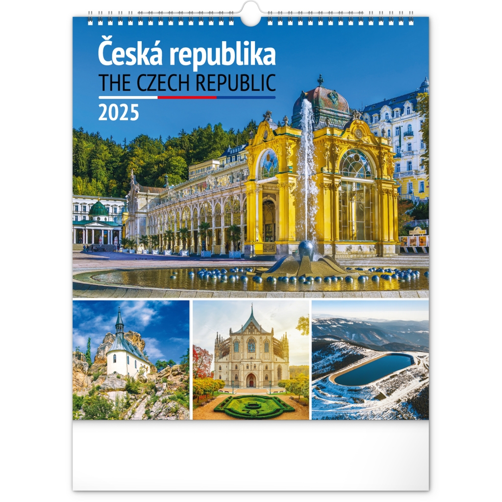 Nástěnný kalendář Notique Česká republika 2025, 30 x 34 cm